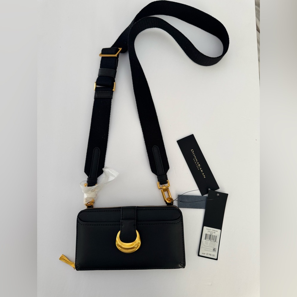 Donna Karan Black Valley Stream Wallet with crossbody
